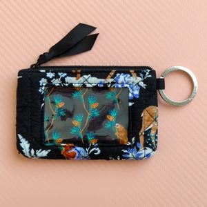 Quilted Vera Bradley Merry Mischief Forest Animals Zip ID Window Card Coin